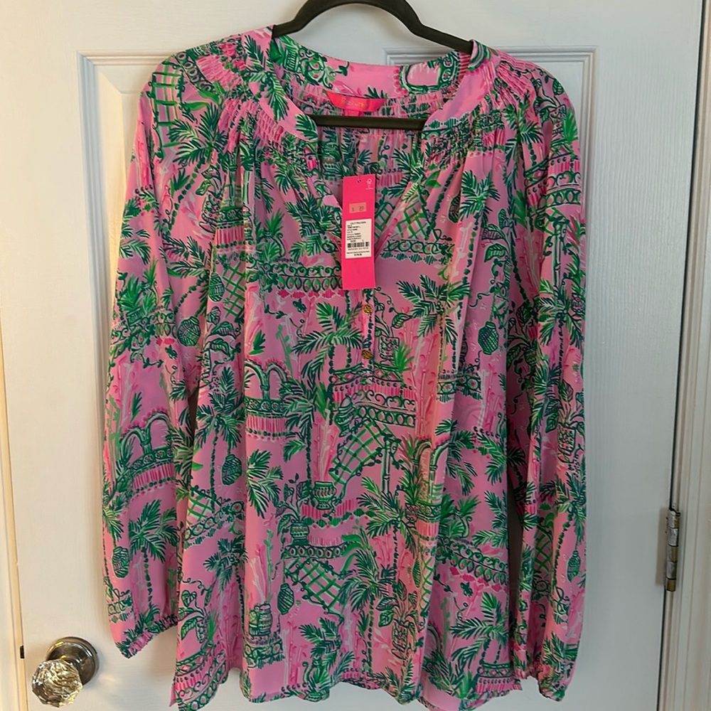 Lilly silk Elsa blouse in Mandevilla Baby